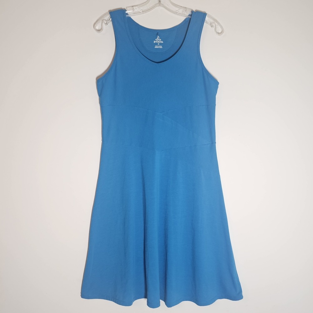 PrAna Dress Womens Medium Blue Sleeveless Athleisure Activewear Casual Sundress